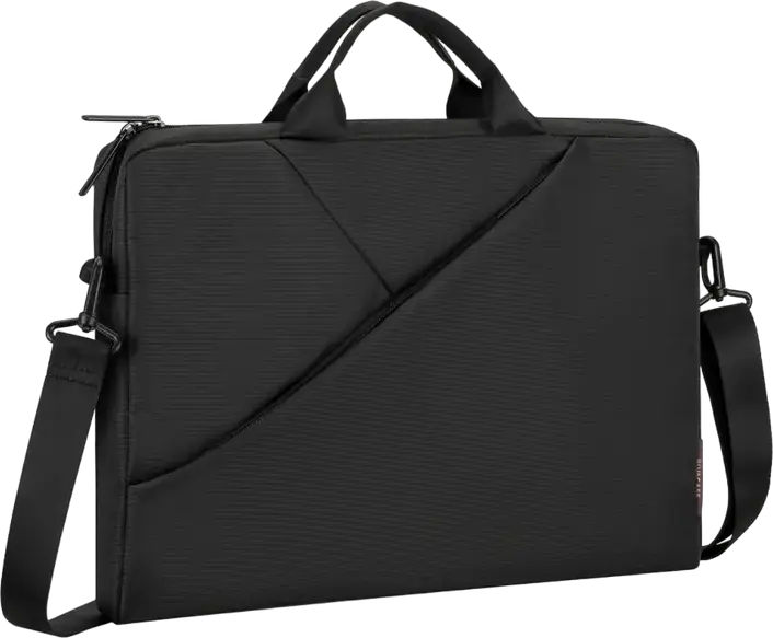 Rivacase Tivoli 8730 Laptop Bag for 15.6 inch Laptops and 10.1 inch Tablets, Grey Polyester Case with Padded Compartment and Adjustable Shoulder Strap