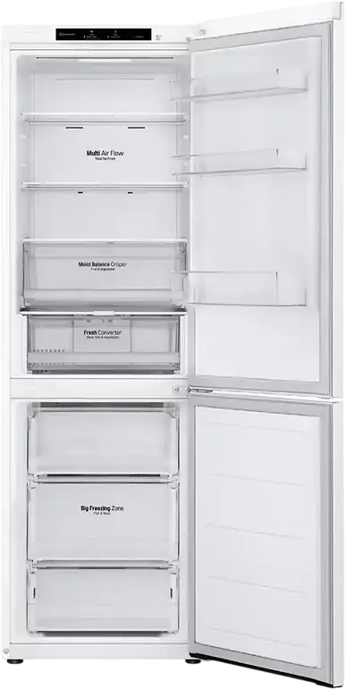 LG GBV3100CSW Freestanding Combi Refrigerator, No Frost, Smart Inverter Compressor, 344L Capacity, DoorCooling+, White, 186x59.5x67.5 cm