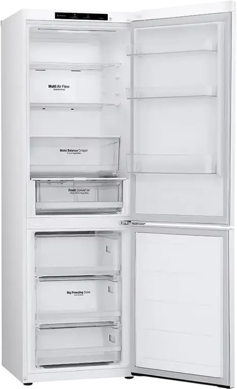 LG GBV3100CSW Freestanding Combi Refrigerator, No Frost, Smart Inverter Compressor, 344L Capacity, DoorCooling+, White, 186x59.5x67.5 cm