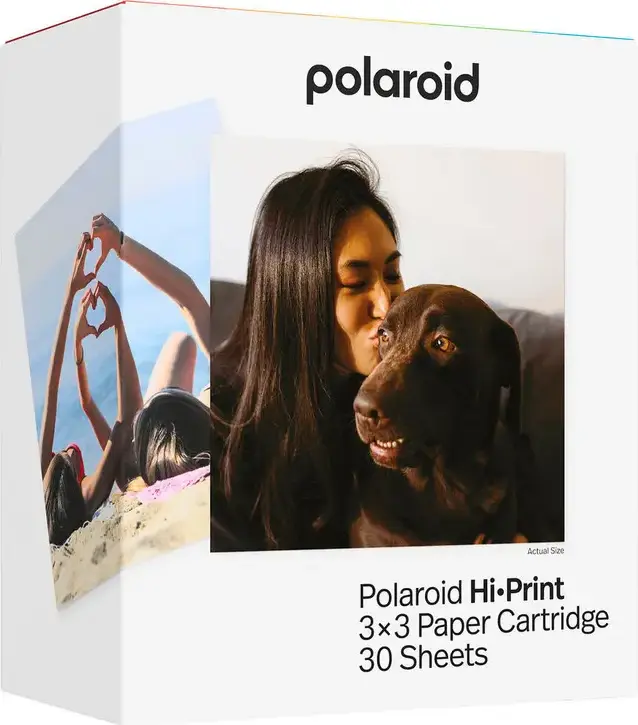Polaroid Hi-Print 3x3 Paper Cartridge for Pocket Photo Printer, 76.2mm x 76.2mm Square Photo Paper, 30 Sheets Total, All-in-One Printing Consumables