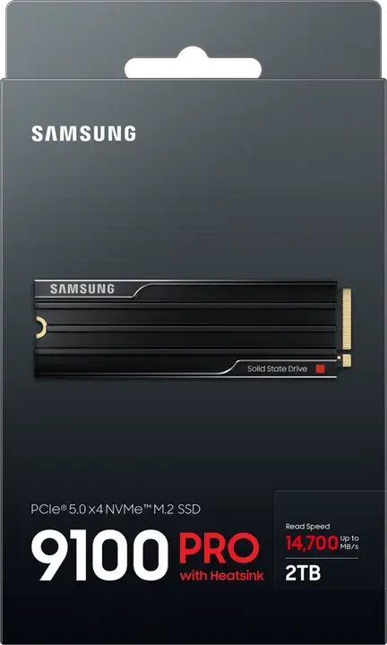 Samsung 9100 PRO 2TB M.2 2280 NVMe PCIe 5.0 x4 SSD with Integrated Heatsink, Up to 14,700 MB/s Read, 13,400 MB/s Write, V-NAND TLC, PS5 Compatible