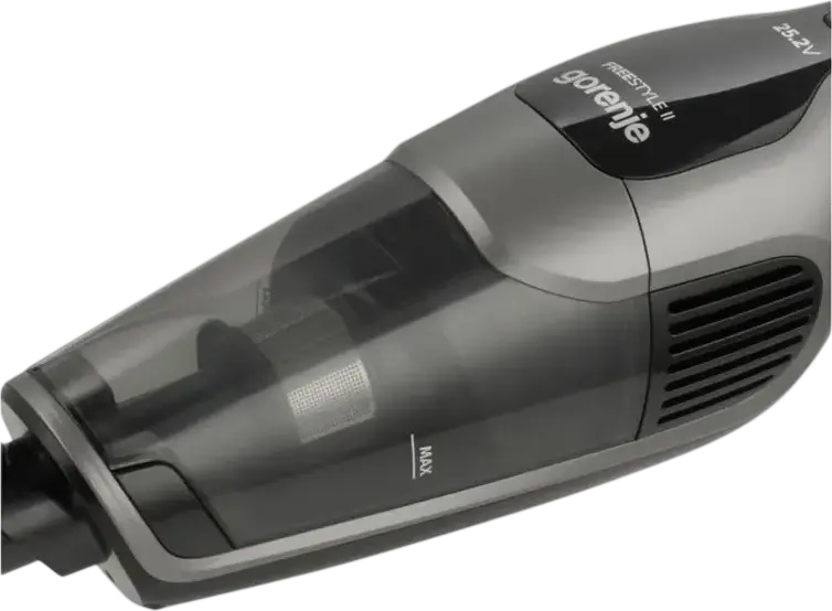 Aspirator Vertical Wireless Gorenje SVC252110FSIIA Freestyle II, 2-in-1, Baterie Li-Ion, Autonomie 60 min, Perie Turbo, Iluminare LED, Gri