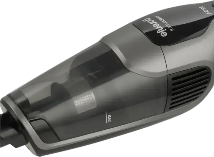 Aspirator Vertical Wireless Gorenje SVC252110FSIIA Freestyle II, 2-in-1, Baterie Li-Ion, Autonomie 60 min, Perie Turbo, Iluminare LED, Gri