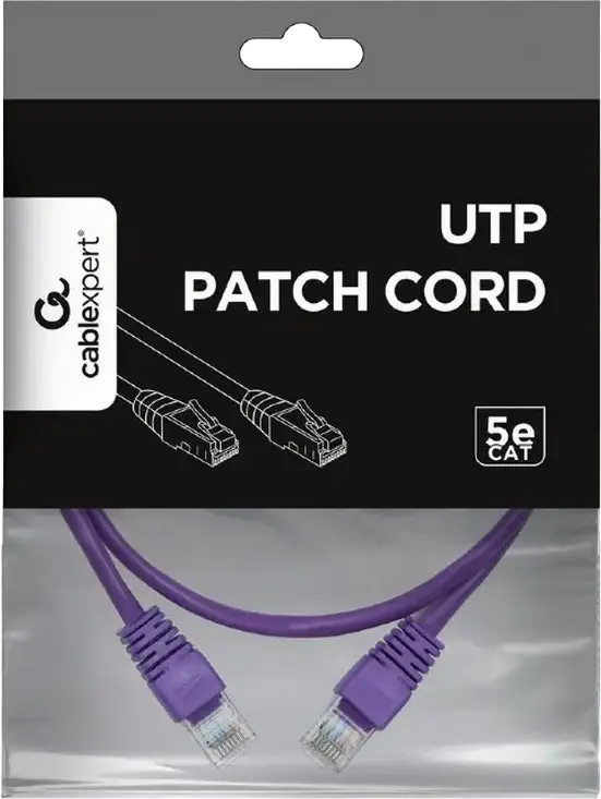 Cablu Patch Cablexpert PP12 CAT5e UTP, 0.5m RJ45 Ethernet, 100 MHz, Contacte Platinate cu Aur, Violet