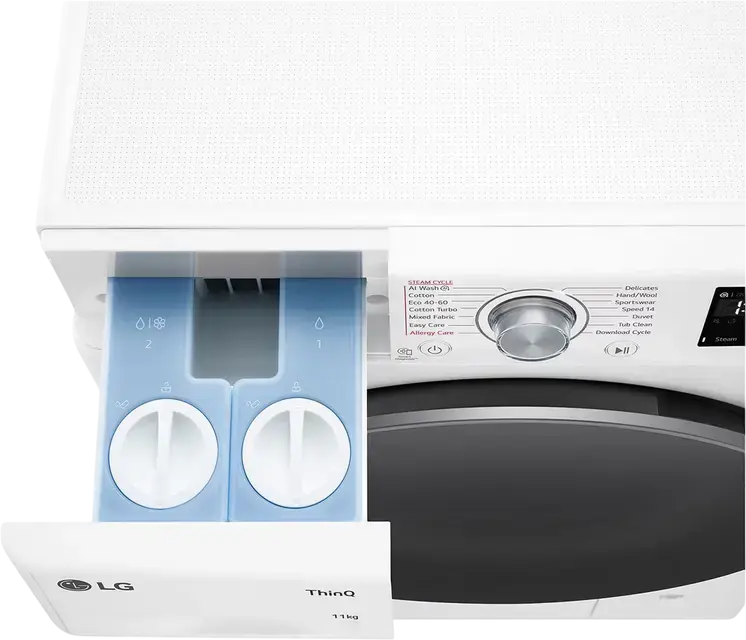 LG F4WR311S1WA Front-Load Washing Machine, 11kg, Energy Class A, 1400 rpm, Inverter Direct Drive, AI DD, ezDispense, Steam, ThinQ Wi-Fi, White