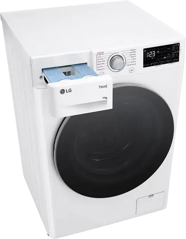LG F4WR311S1WA Front-Load Washing Machine, 11kg, Energy Class A, 1400 rpm, Inverter Direct Drive, AI DD, ezDispense, Steam, ThinQ Wi-Fi, White