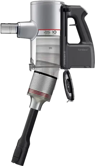 Aspirator Vertical LG CordZero A9K-CORE3S, Tehnologie Kompressor, Motor Smart Inverter, Filtru HEPA, Putere Suctie 200W, Baterie Li-Ion, ThinQ Wi-Fi, Argintiu