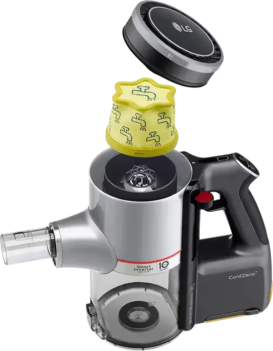 Aspirator Vertical LG CordZero A9K-CORE3S, Tehnologie Kompressor, Motor Smart Inverter, Filtru HEPA, Putere Suctie 200W, Baterie Li-Ion, ThinQ Wi-Fi, Argintiu