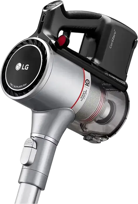 Aspirator Vertical LG CordZero A9K-CORE3S, Tehnologie Kompressor, Motor Smart Inverter, Filtru HEPA, Putere Suctie 200W, Baterie Li-Ion, ThinQ Wi-Fi, Argintiu