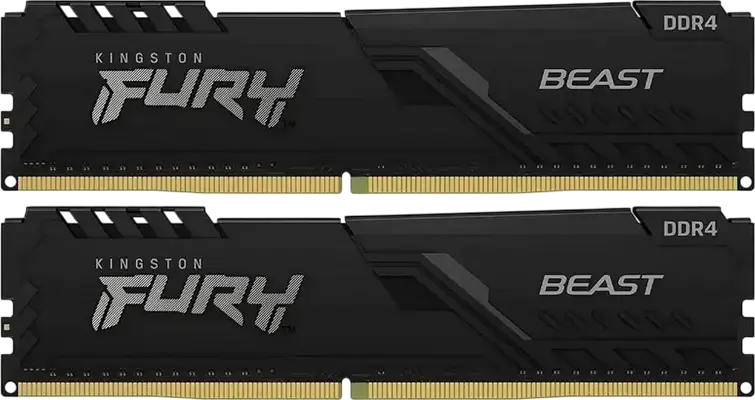 Kingston FURY Beast DDR5 16GB Kit (2x8GB) 3200MHz CL16 RAM KF560C36BBE2K2-32, Intel XMP 3.0, AMD EXPO, Low-Profile Aluminum Heat Spreader, Black