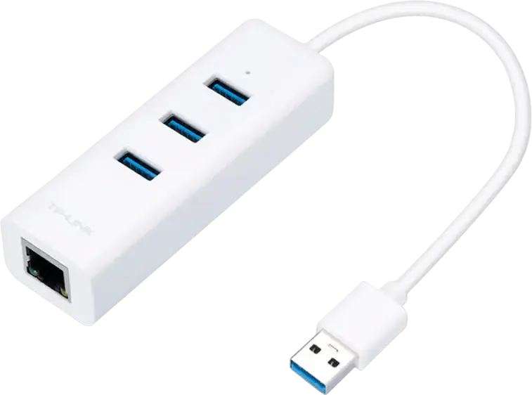 Adaptor USB 3.0 UE330 2 în 1- Adaptor Gigabit Ethernet & 3-Port Hub UE330 TP-LINK