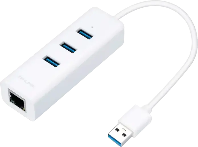 Сетевой адаптер и USB-хаб TP-Link UE330 2-в-1, Gigabit Ethernet 1000Мбит/с, 3 порта USB 3.0 до 5Гбит/с, Plug and Play для Windows, Mac OS, Linux, Chrome OS