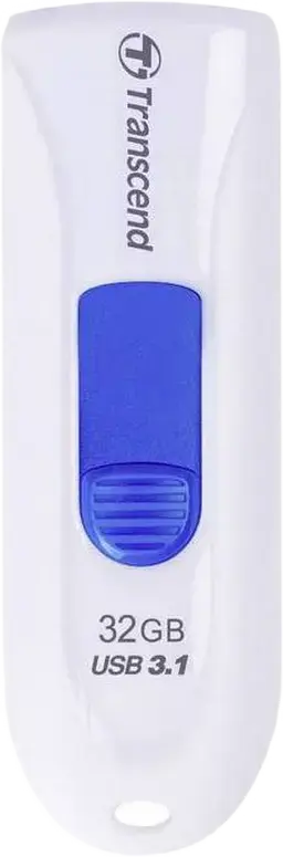 Transcend JetFlash 790 32 GB USB 3.1 Gen 1 Flash Drive, USB Type-A Capless Retractable Slider Design, High-Speed Portable Storage for Windows, macOS, Linux