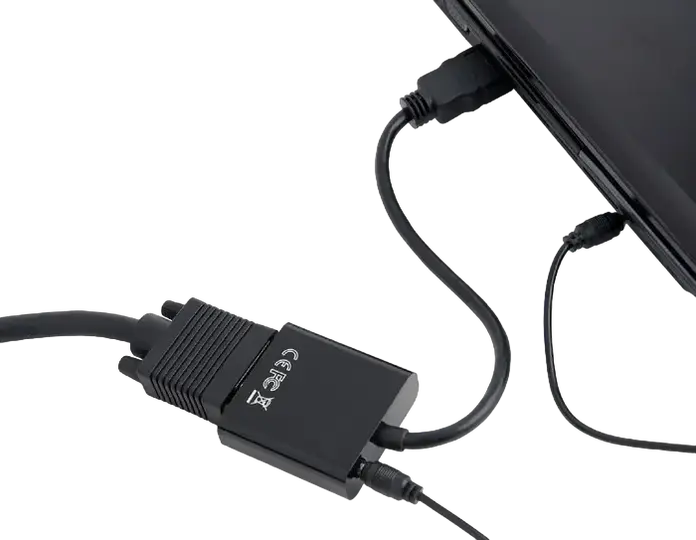 Кабель-переходник Cablexpert A-HDMI-VGA-03 с HDMI на VGA и аудио 3.5 мм, 1920x1080 Full HD @60Hz, HDMI Male - VGA Female, черный, 0.15м