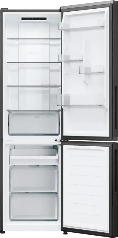 Frigider Combinat Candy CNCQ2T518EB City Fresco 300, No Frost, Capacitate Totala 279L, Control Electronic, Aplicatie hOn, Negru, 54.5x182.5 cm