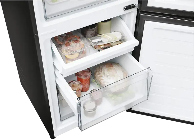 Frigider Combinat Candy CNCQ2T518EB City Fresco 300, No Frost, Capacitate Totala 279L, Control Electronic, Aplicatie hOn, Negru, 54.5x182.5 cm