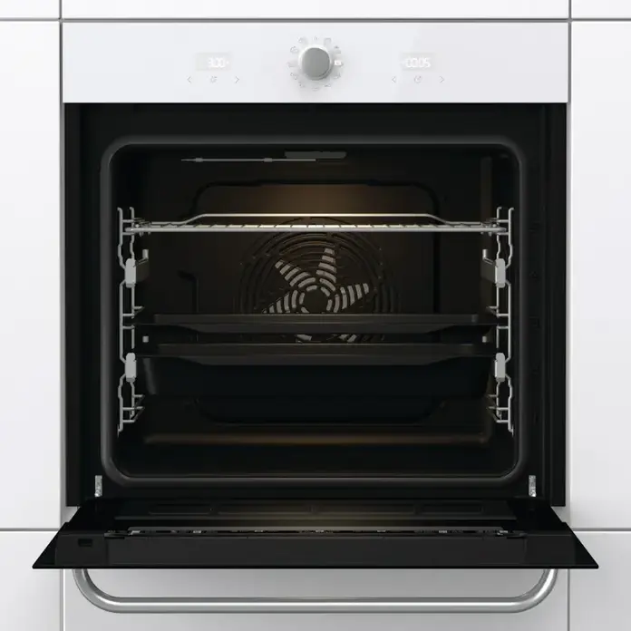 Встраиваемый электрический духовой шкаф Gorenje BOS6737SYW, серия Simplicity Collection 2.2, белый, 77 л, класс A, AirFry, форма HomeMade Plus