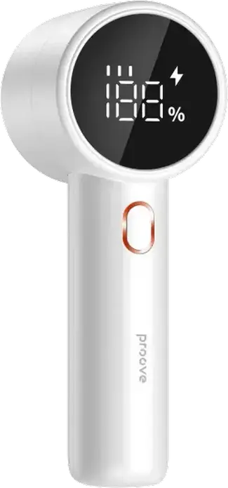 Proove Defuzzer Aparat de Indreptat Haine si Eliminat Scame, Sistem 6 Lame Otel Inoxidabil, 3 Trepte Viteza, Baterie 1200mAh, Incarcare USB Type-C, Alb