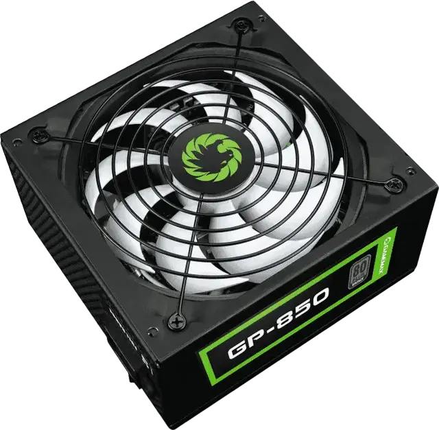 Sursă Alimentare GameMax GP-850 850W ATX 80 PLUS Bronze Certified Non-Modular cu PFC Activ și Ventilator Silențios 140mm, Negru