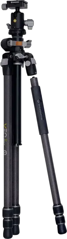 Vanguard VEO 3+ 263CB Carbon Fiber Tripod with BH-160 Ball Head, MACC Multi-Angle Center Column, 15kg Load Capacity, Converts to Monopod, Black