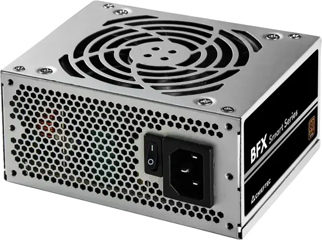 Chieftec BFX-350BS Smart Series 350W SFX Power Supply, 80 PLUS Bronze, Active PFC, DC-to-DC, 90mm Silent Fan, Grey/Silver/Black