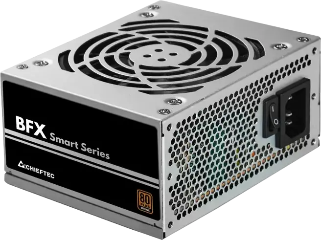 Chieftec BFX-350BS Smart Series 350W SFX Power Supply, 80 PLUS Bronze, Active PFC, DC-to-DC, 90mm Silent Fan, Grey/Silver/Black