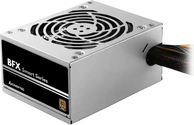 Chieftec BFX-350BS Smart Series 350W SFX Power Supply, 80 PLUS Bronze, Active PFC, DC-to-DC, 90mm Silent Fan, Grey/Silver/Black