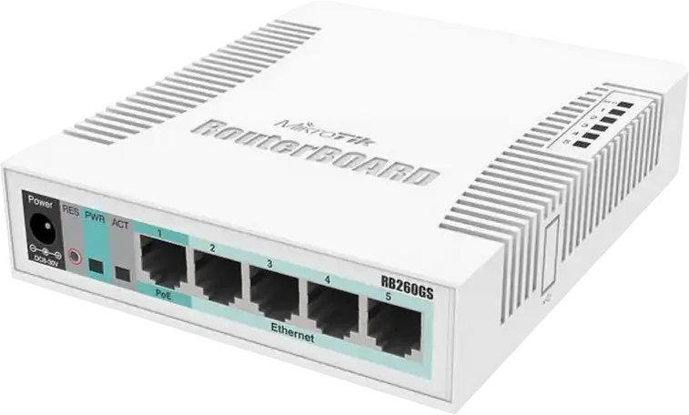 Comutator MikroTik RB260GS, Alb