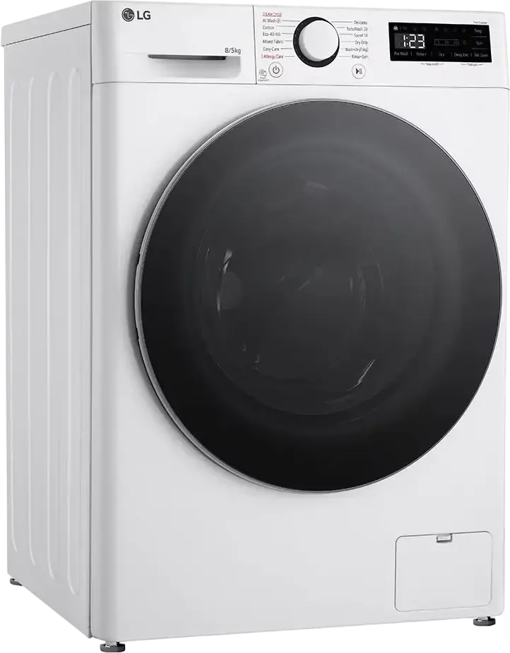 Стирально-сушильная машина LG F2DR509S1W с фронтальной загрузкой, 9кг стирка / 5кг сушка, AI Wash, TurboWash, очистка паром, 1200 об/мин, белая