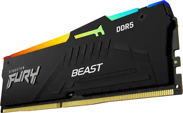 Kingston FURY Beast RGB DDR5 32ГБ Комплект (2x16ГБ) 6000МГц CL36 RAM KF560C36BBE2AK2-32, Intel XMP 3.0, AMD EXPO, On-die ECC, Черный радиатор