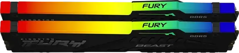 Kingston FURY Beast RGB DDR5 32ГБ Комплект (2x16ГБ) 6000МГц CL36 RAM KF560C36BBE2AK2-32, Intel XMP 3.0, AMD EXPO, On-die ECC, Черный радиатор