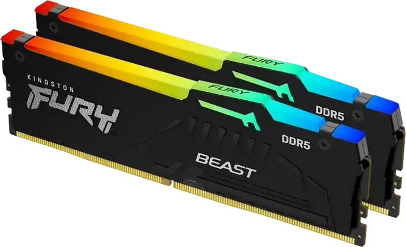 Memorie RAM Kingston FURY Beast RGB, DDR5 SDRAM, 6000 MHz, 32GB, KF560C36BBE2AK2-32