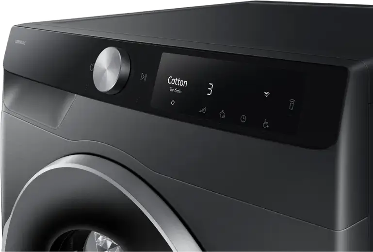 Samsung DV90T6240LB Heat Pump Tumble Dryer, 9kg, A+++ Energy Class, AI Control, SmartThings Wi-Fi, Digital Inverter, Black, Front-load Freestanding