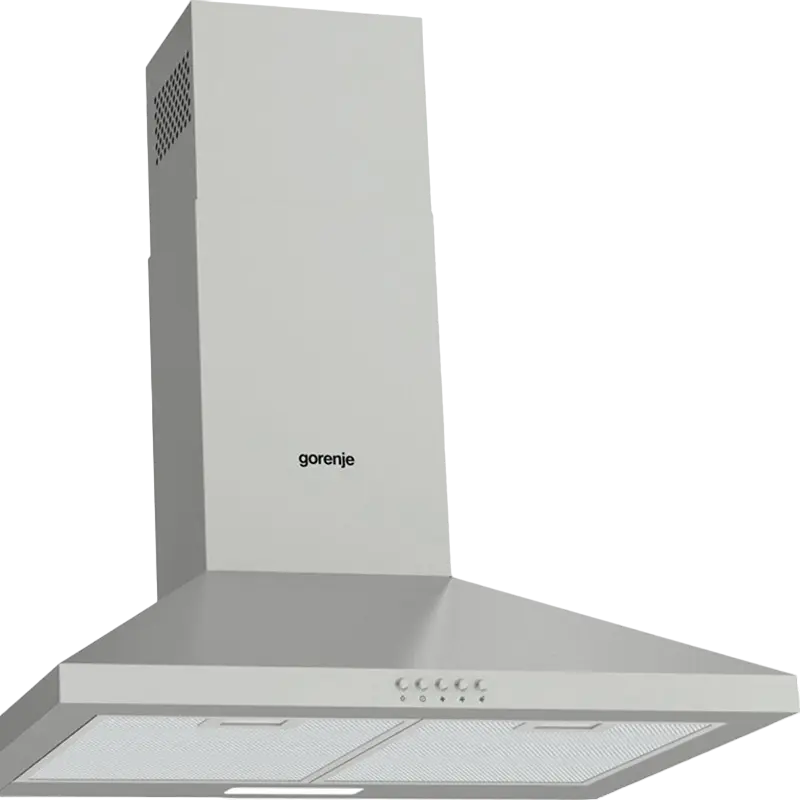Gorenje WHC 629 E4X Wall-Mounted Kitchen Hood, Stainless Steel, 450 m3/h Extraction, 3 Speeds, LED Lighting, 60 cm Width, Ducted or Recirculating