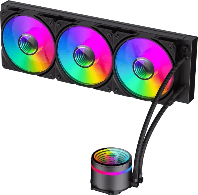 Cooler CPU Lichid Gamemax IceBurg 360 Infinity AIO, Radiator Aluminiu 360mm, TDP 300W, 3 Ventilatoare 120mm ARGB PWM, Bloc Apa Rotabil 270 Grade