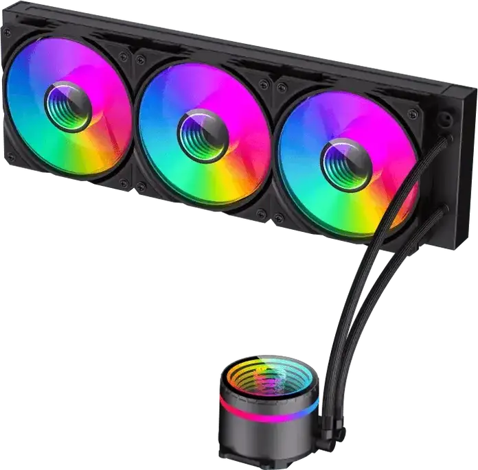 Cooler CPU Lichid Gamemax IceBurg 360 Infinity AIO, Radiator Aluminiu 360mm, TDP 300W, 3 Ventilatoare 120mm ARGB PWM, Bloc Apa Rotabil 270 Grade