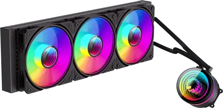 Cooler CPU Lichid Gamemax IceBurg 360 Infinity AIO, Radiator Aluminiu 360mm, TDP 300W, 3 Ventilatoare 120mm ARGB PWM, Bloc Apa Rotabil 270 Grade