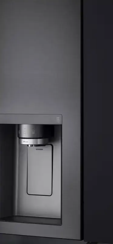 Frigider LG GSXV90MCDE Side-by-Side, Negru Mat, Volum Net 635L, InstaView Door-in-Door, CraftIce, UVnano, ThinQ, Inverter Linear Compressor