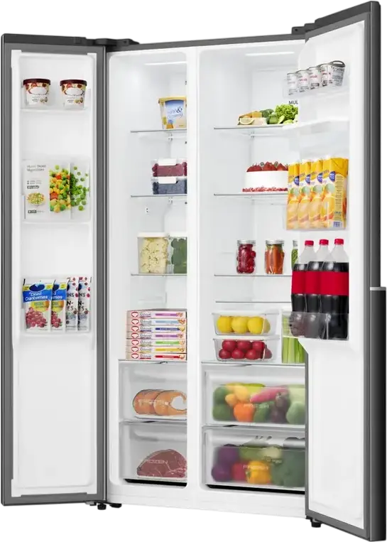 Холодильник Gorenje NRS917E41BXWD Side-by-Side, No Frost, инверторный компрессор, объем 541 л, диспенсер для воды, LED-дисплей, черный, 91.1x61.5x178.6 см