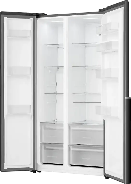 Холодильник Gorenje NRS917E41BXWD Side-by-Side, No Frost, инверторный компрессор, объем 541 л, диспенсер для воды, LED-дисплей, черный, 91.1x61.5x178.6 см