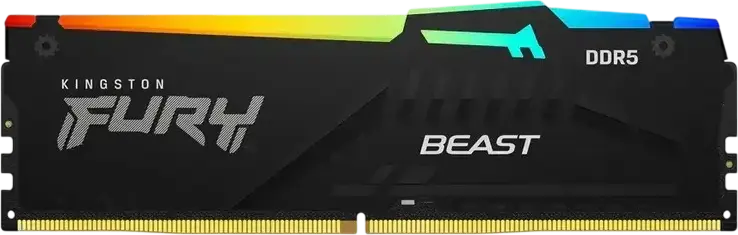 Kingston FURY Beast RGB 16GB DDR5 6000MHz RAM KF560C36BBE2A-16, CL36 PC5-48000 288-Pin DIMM Memory with AMD EXPO and Intel XMP 3.0, Black
