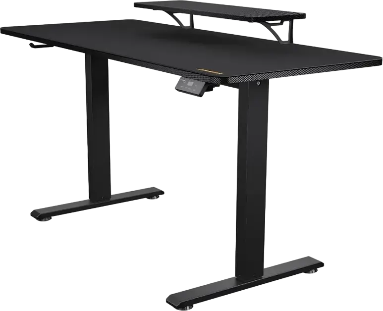 Birou Gaming Electric Cougar E-Star 140 CGR-E-STAR140, Blat din Lemn, Înălțime Reglabilă 720-1170mm, Blat 140x60cm, Capacitate 60kg, Mouse Pad Complet, Organizator Caburi