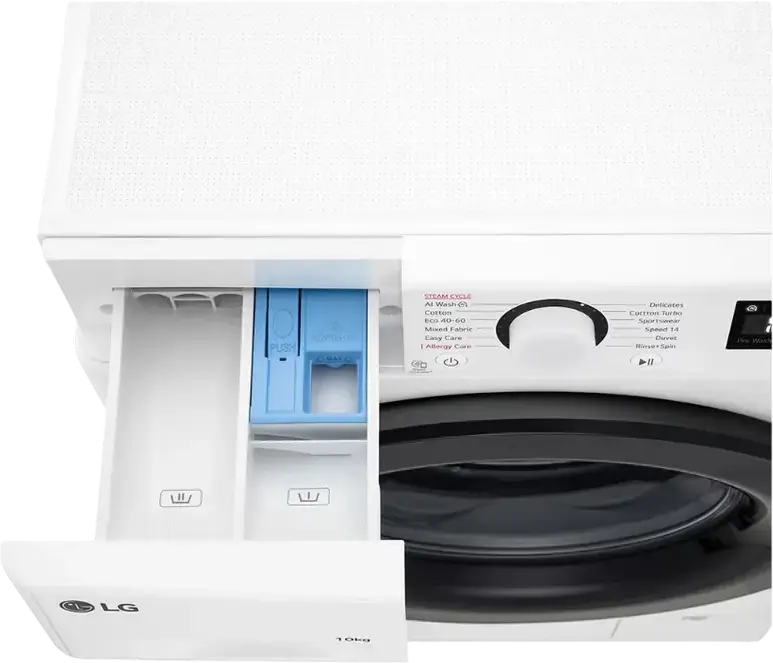 Masina de Spalat Rufe LG F4WR510SBW cu Alimentare Frontala, 10 kg, AI DD, Steam Allergy Care, Motor Inverter Direct Drive, 1400 rpm, Clasa Energetica A