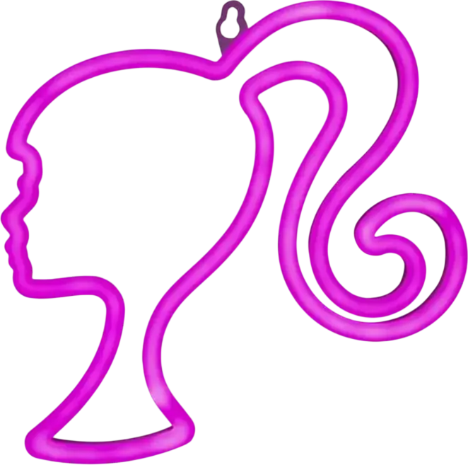 Paladone Barbie Wall Mountable LED Neon Light pp12620brvn, Pink Iconic Side Profile Design, USB Powered, 22 cm Height, Plastic, 200 Lm
