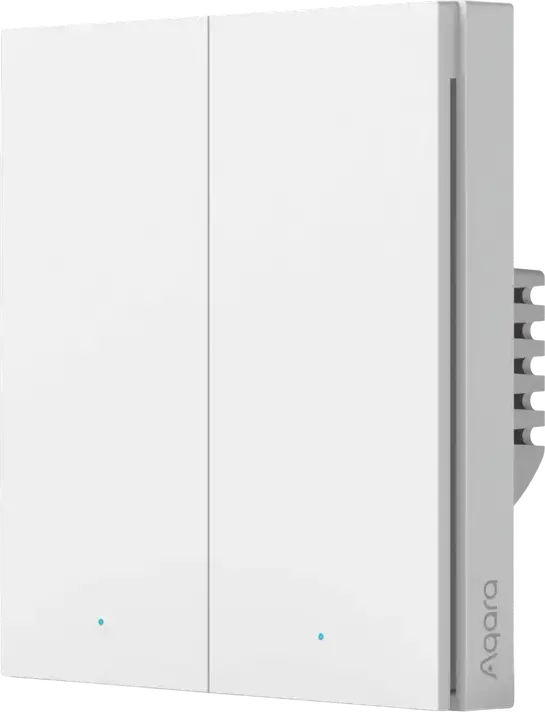 Întrerupător Inteligent de Perete Aqara H1 EU Double Rocker 2-Gang Zigbee 3.0 cu Neutru, Monitorizare Consum Energie, Protecție Sarcina, HomeKit, Alexa