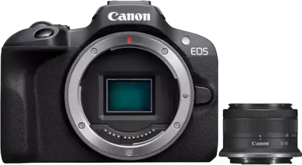 Aparat Foto Mirrorless Canon EOS R100 Black & RF-S 18-45mm f/4.5-6.3 IS STM KIT