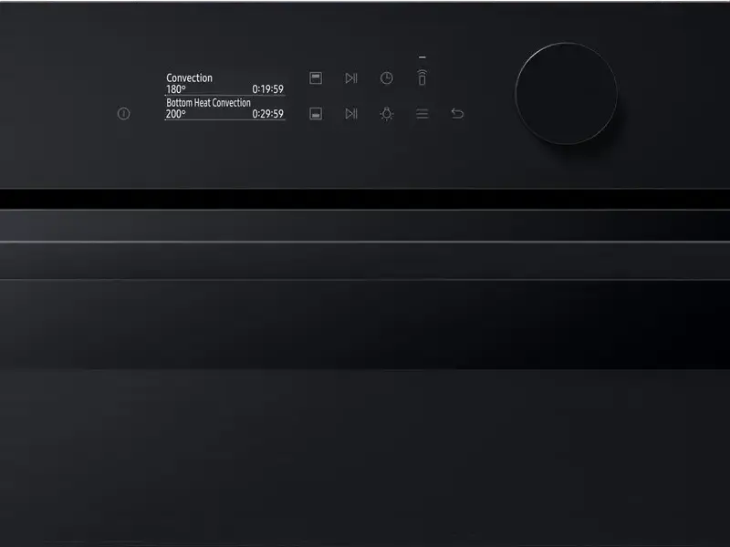 Встраиваемый электрический духовой шкаф Samsung NV7B5645TAK Bespoke, 76л, класс A+, Dual Cook, Air Fry, очистка паром, SmartThings Wi-Fi, черный, 60x60x57 см