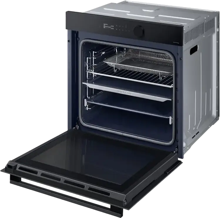 Встраиваемый электрический духовой шкаф Samsung NV7B5645TAK Bespoke, 76л, класс A+, Dual Cook, Air Fry, очистка паром, SmartThings Wi-Fi, черный, 60x60x57 см
