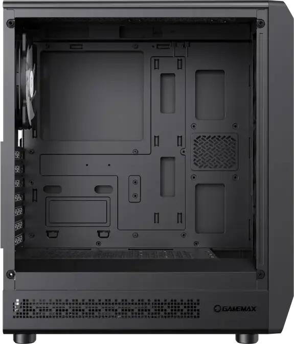 Игровой корпус Gamemax Forge AB Midi Tower, черный, закаленное стекло, 6 ARGB вентиляторов 120мм, поддержка EATX/ATX/M-ATX/ITX, USB Type-C, SPCC 0.4мм