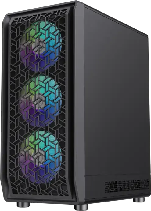 Игровой корпус Gamemax Forge AB Midi Tower, черный, закаленное стекло, 6 ARGB вентиляторов 120мм, поддержка EATX/ATX/M-ATX/ITX, USB Type-C, SPCC 0.4мм